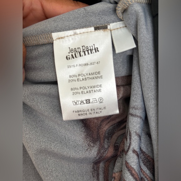 Jean Paul Gautier The Long Ebony Body Tattoo Dress Dark Nude Size S - Picture 14 of 16